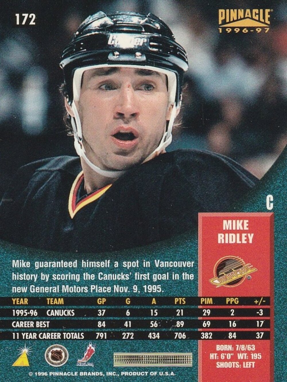 Mike Ridley Hockey Card - Picture 2 of 2
